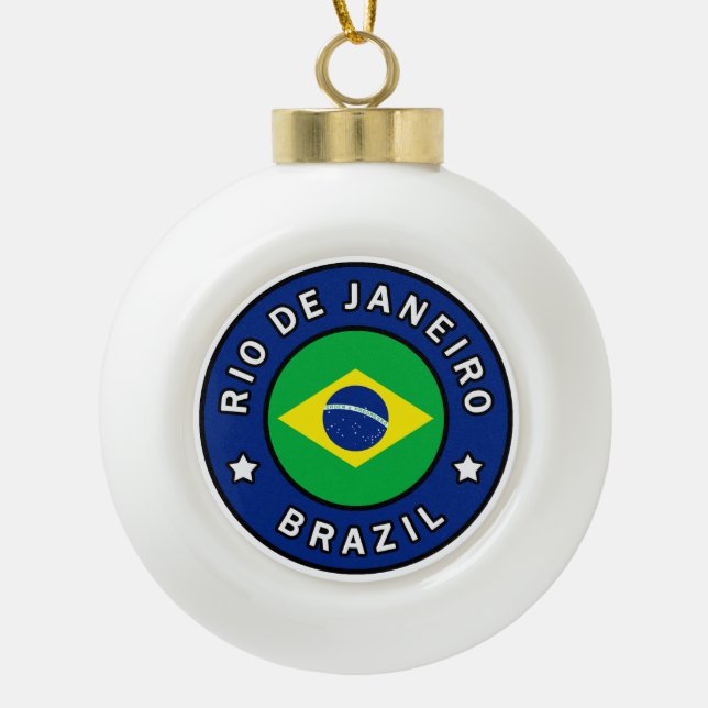 Rio de Janeiro Brazil Ceramic Ball Christmas Ornament (Front)