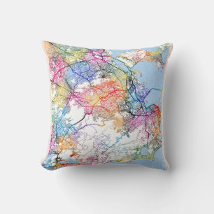 Rio de Janeiro Brazil City Map Cushion