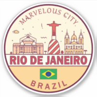 Rio de Janeiro Brazil City Skyline Emblem
