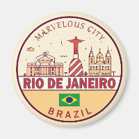 Rio de Janeiro Brazil City Skyline Emblem