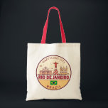 Rio de Janeiro Brazil City Skyline Emblem Tote Bag<br><div class="desc">Rio de Janeiro minimalist,  colourful art design featuring monuments and landmarks of the city in Brazil.</div>
