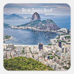 Rio de Janeiro, Brazil cityscape Square Sticker