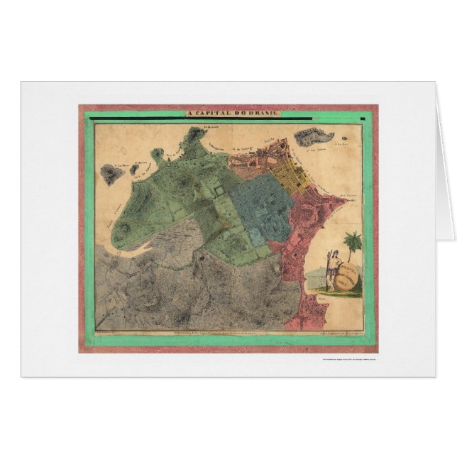 Rio De Janeiro Brazil Map 1831 (Front Horizontal)