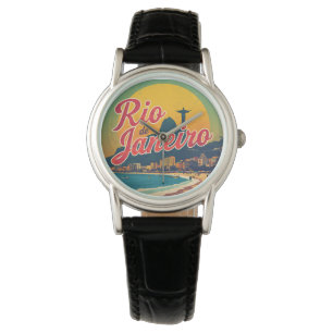 Rio De Janeiro Brazil Retro Vintage Travel T-Shir Watch