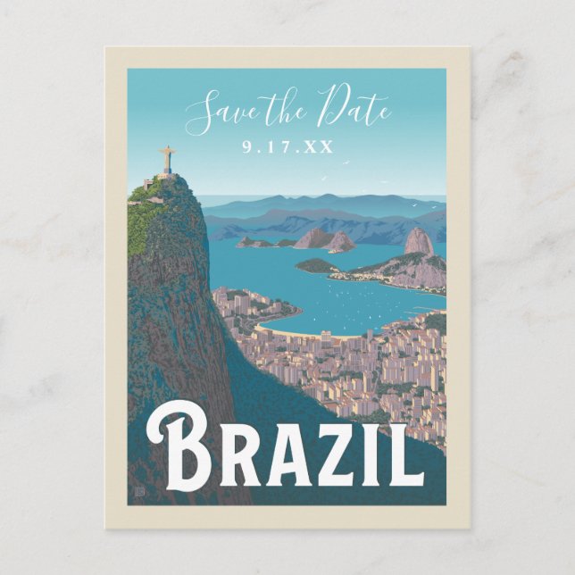 Rio De Janeiro, Brazil | Save the Date Invitation Postcard (Front)