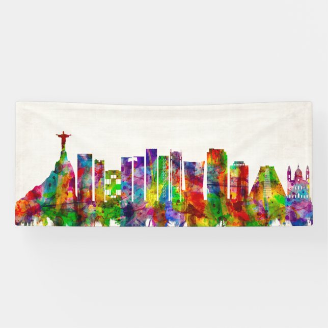 Rio de Janeiro Brazil Skyline Banner (Horizontal)