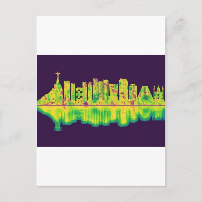 Rio de Janeiro Brazil Skyline Holiday Postcard (Front)