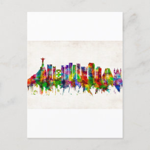 Rio de Janeiro Brazil Skyline Holiday Postcard