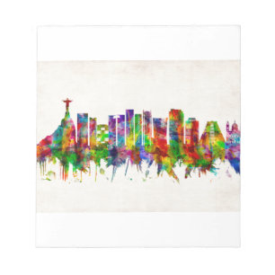 Rio de Janeiro Brazil Skyline Notepad