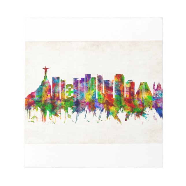 Rio de Janeiro Brazil Skyline Notepad (Front)