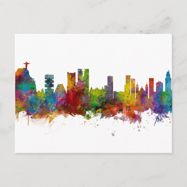 Rio de Janeiro Brazil Skyline Postcard (Front)