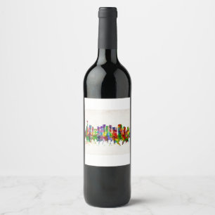 Rio de Janeiro Brazil Skyline Wine Label