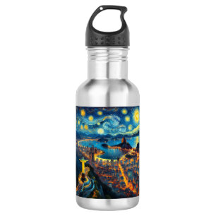 Rio De Janeiro Brazil Starry Night 532 Ml Water Bottle