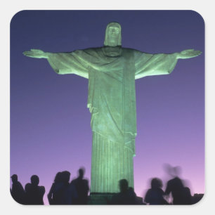 Rio de Janeiro, Brazil. the Christ Statue on Square Sticker