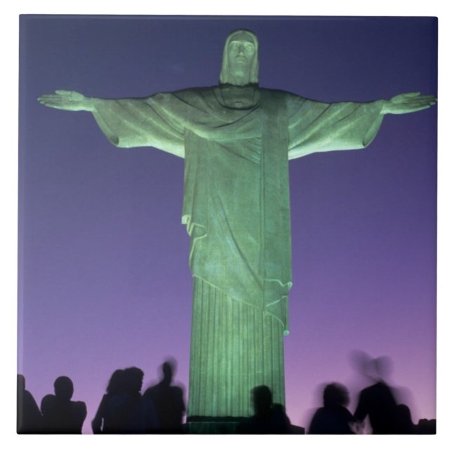 Rio de Janeiro, Brazil. the Christ Statue on Tile (Front)
