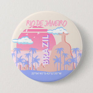 Rio de Janeiro Brazil Travel Art 7.5 Cm Round Badge