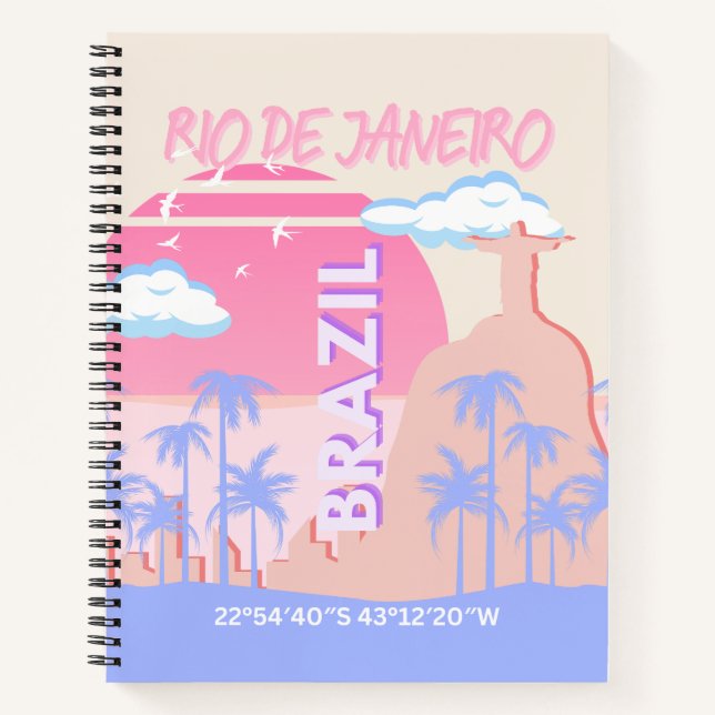 Rio de Janeiro Brazil Travel Art Notebook (Front)