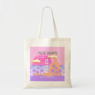 Rio de Janeiro Brazil Travel Art Pink Poster Tote Bag