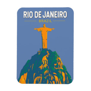 Rio De Janeiro Brazil Travel Art Vintage Magnet
