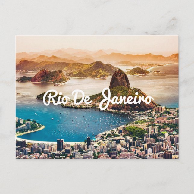 Rio De Janeiro Brazil Tropical island beach travel Postcard (Front)