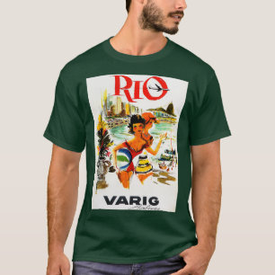 RIO DE JANEIRO BRAZIL via VARIG Airlines Vintage T T-Shirt