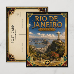 Rio de Janeiro Brazil Vintage Christ the Redeemer Postcard