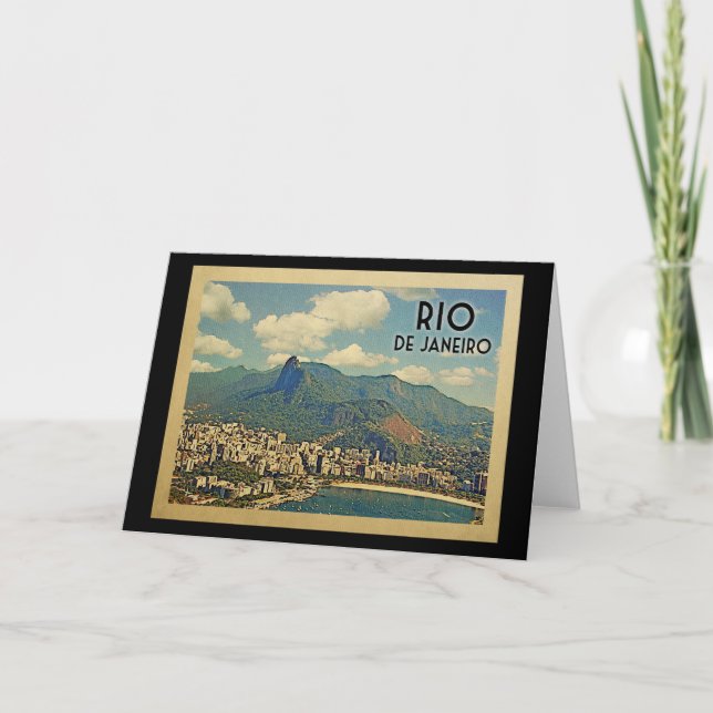 Rio De Janeiro Brazil Vintage Travel Card (Front)