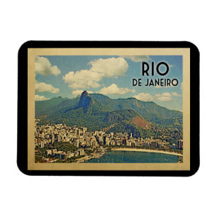 Rio De Janeiro Brazil Vintage Travel Magnet