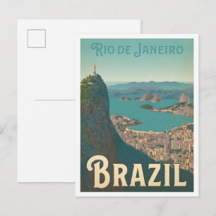 Rio de Janeiro Brazil Vintage Travel Postcard