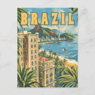 Rio de Janeiro, Brazil Vintage Travel Postcard