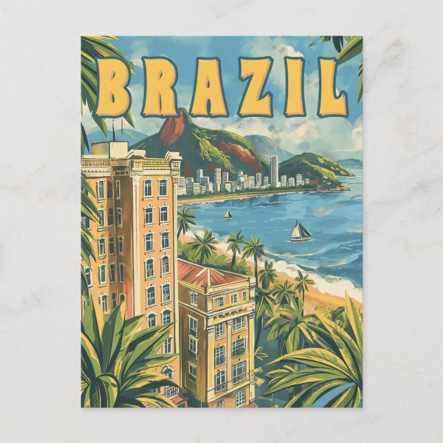 Rio de Janeiro, Brazil Vintage Travel  Postcard (Front)