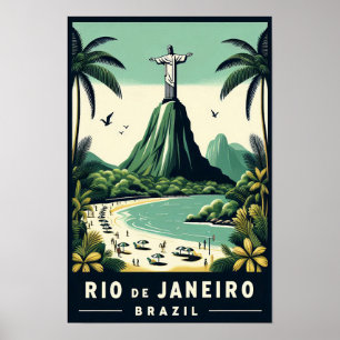 Rio de Janeiro Brazil Vintage Travel Poster