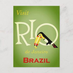 Rio de Janeiro Brazil Vintage Travel Poster Postcard
