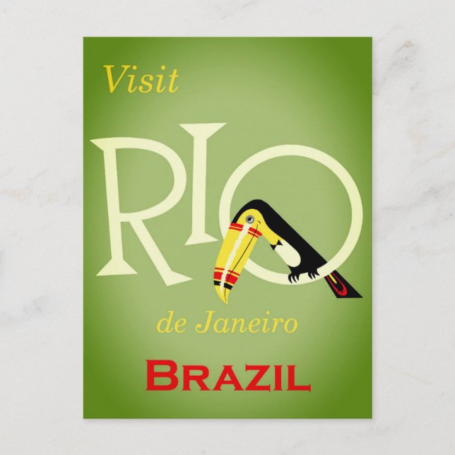 Rio de Janeiro Brazil Vintage Travel Poster Postcard (Front)