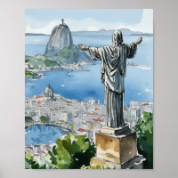 Rio de Janeiro Brazil Watercolor Art Print