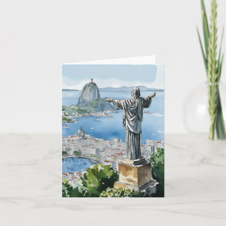 Rio de Janeiro Brazil Watercolor Stationery Card