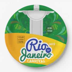 Rio de Janeiro Carnival custom add logo Paper Plate
