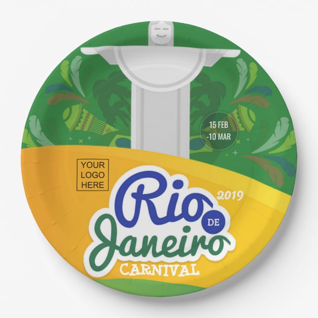 Rio de Janeiro Carnival custom add logo Paper Plate (Front)