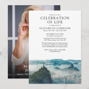 Rio de Janeiro Celebration Of Life Funeral Photo Invitation