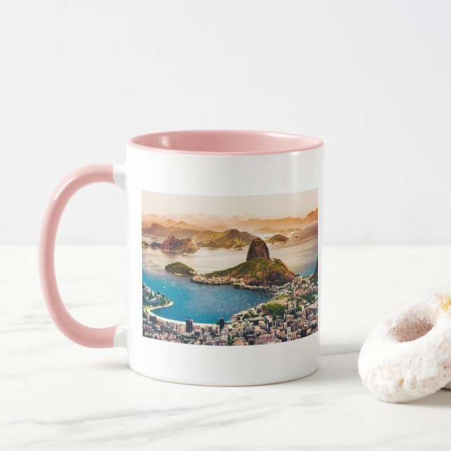 Rio De Janeiro Cityscape View Mug (With Donut)