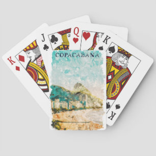 Rio de Janeiro Copacabana Beach Painting Playing Cards