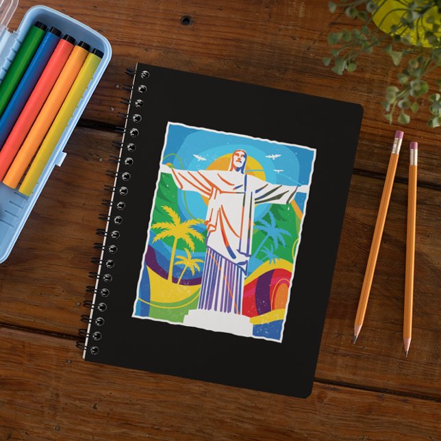 Rio de Janeiro Cristo Redentor Brazil Colorful Notebook (rio de janeiro cristo redentor notebook)