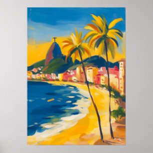 Rio de Janeiro Fauvist Christ the Redeemer, Brazil Poster