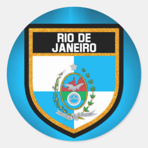 Rio de Janeiro Flag Classic Round Sticker