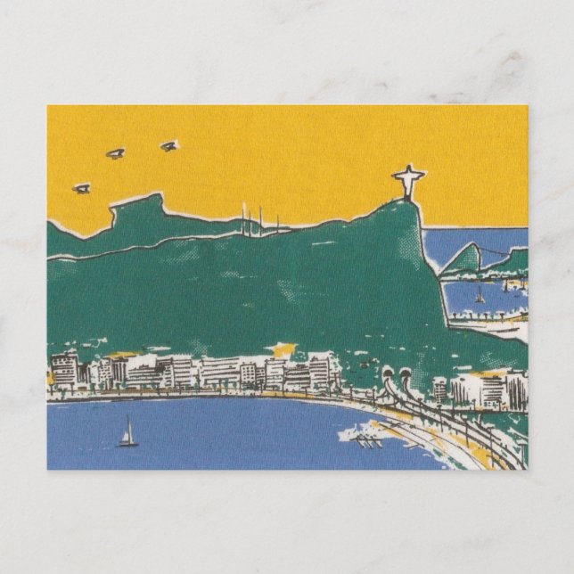 Rio de Janeiro green and yellow Brasil Postcard (Front)