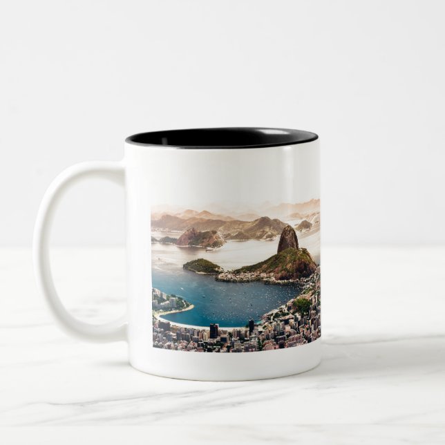 Rio de Janeiro landscape Two-Tone Coffee Mug (Left)