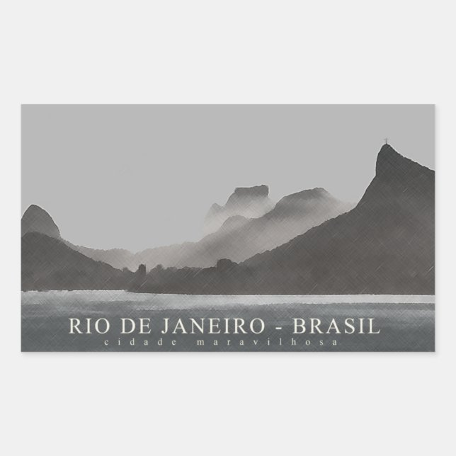 rio de janeiro rectangular sticker (Front)