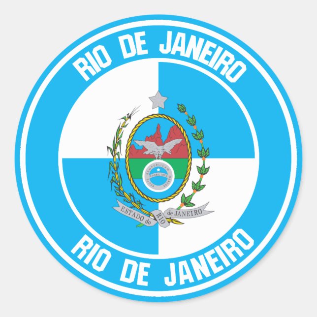 Rio de Janeiro Round Emblem Classic Round Sticker (Front)