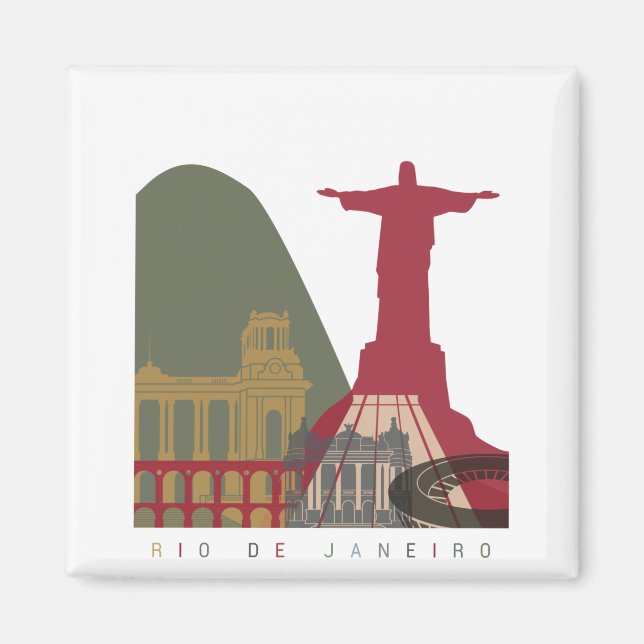 Rio de Janeiro skyline poster Magnet (Front)