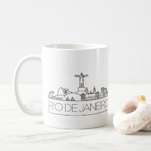 Rio De Janeiro Stylised Skyline Coffee Mug